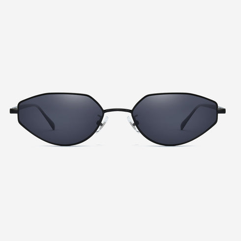 Narrow Geometric Rim Metal Sunglasses 7096